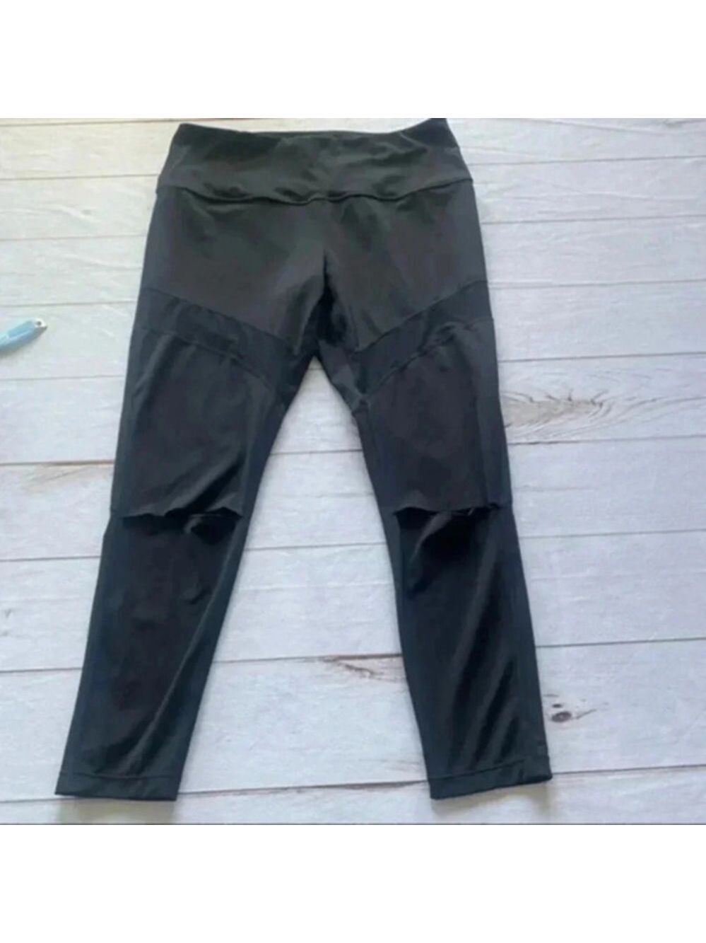 Zella Ripped Legging exercise workout black  Pants size XL